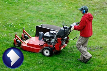 a lawn mowing service - with Washington, DC icon