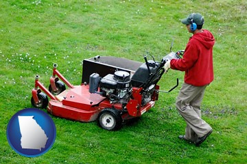 a lawn mowing service - with Georgia icon