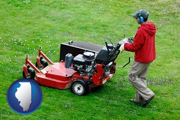 a lawn mowing service - with Illinois icon