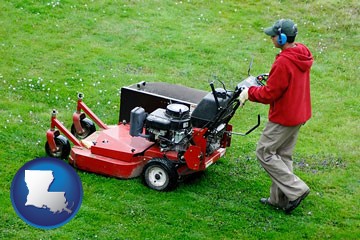 a lawn mowing service - with Louisiana icon