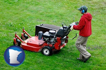 a lawn mowing service - with Minnesota icon