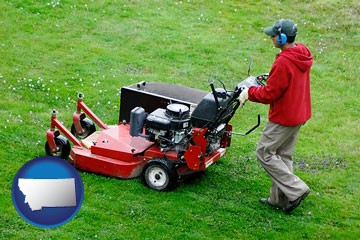 a lawn mowing service - with Montana icon