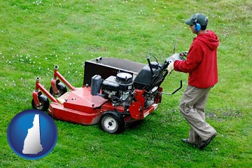 a lawn mowing service - with New Hampshire icon