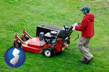 a lawn mowing service - with New Jersey icon