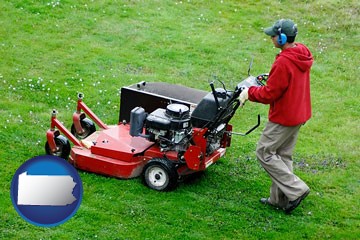 a lawn mowing service - with Pennsylvania icon