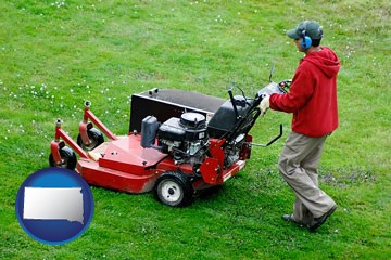 a lawn mowing service - with South Dakota icon